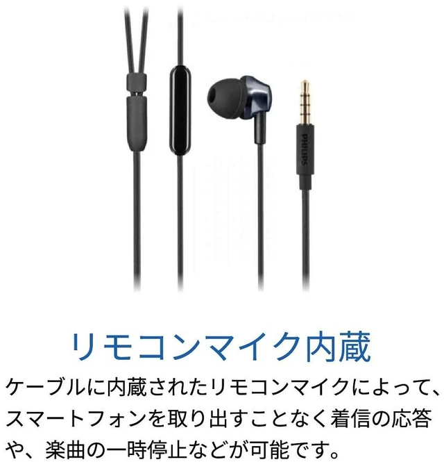 Alt view image 6 of 7 - Audio in-Ear Headphones PRO6305BK/00 in-Ear Headset (High-Res Audio, Built-in Microphone, Noise Isolating, 3 Sizes of Ear Caps, Ergonomic Design) Black/Silver
