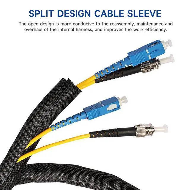 Alt view image 3 of 6 - Braided Split Wire Loom Wrap Cable Sleeve Tube Harness Lot Sheathing Management Organize (3/8"-28ft)