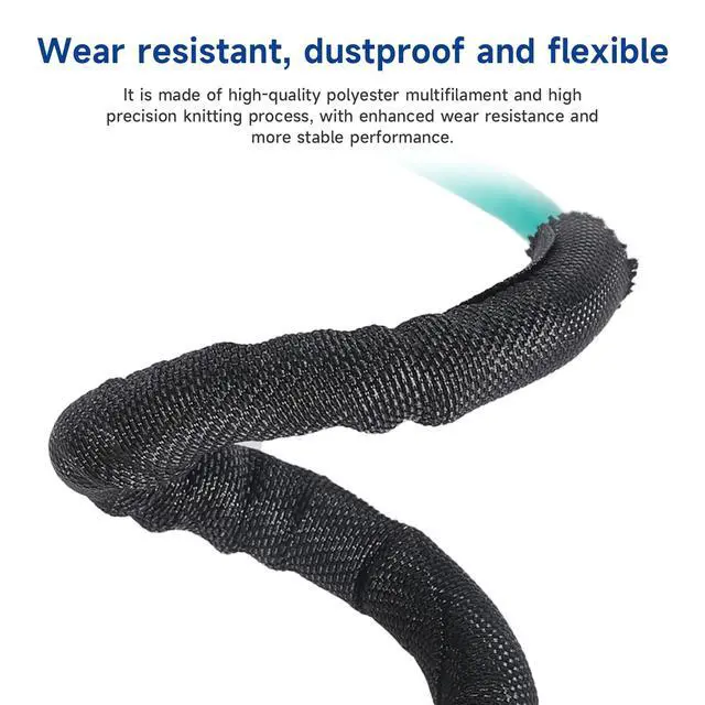 Alt view image 6 of 6 - Braided Split Wire Loom Wrap Cable Sleeve Tube Harness Lot Sheathing Management Organize (3/8"-28ft)