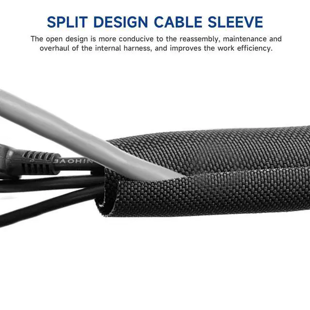 Alt view image 3 of 6 - Braided Split Wire Loom Wrap Cable Sleeve Tube Harness Lot Sheathing Management Organize (3/8"-15ft)