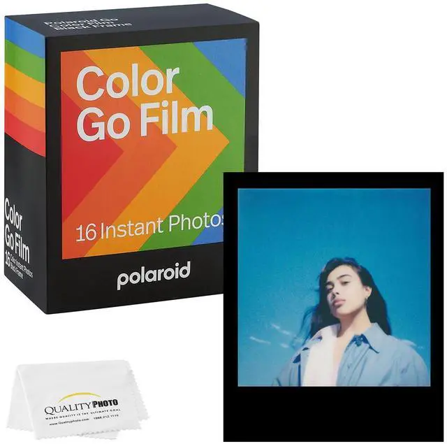 Main image of Go Color Film, Black Frame + Quality Photo Microfiber Cloth (Compatible with Go Cameras) (1 Pack (16 Films))