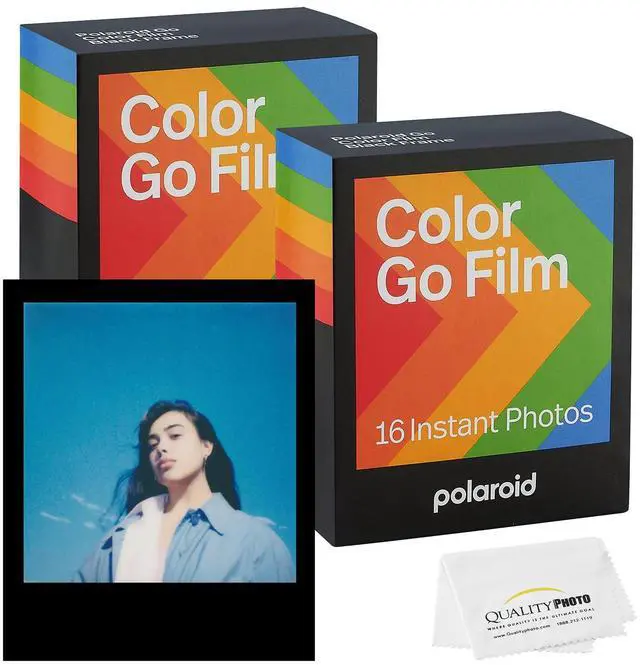 Main image of Go Color Film, Black Frame + Quality Photo Microfiber Cloth (Compatible with Go Cameras) (2 Pack (32 Films))