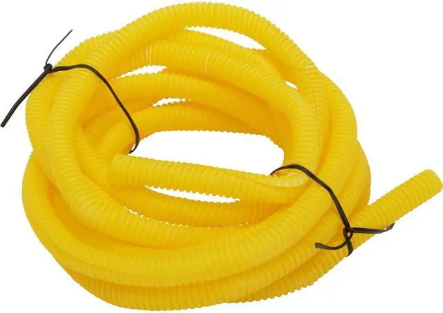 Main image of Split Wire Loom Conduit Tubing, 3/8 Inch Diameter x 12 Ft Length, Yellow Plastic Harness Cover with Zip Ties for Clean Professional Wire Management