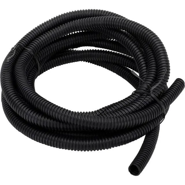 Alt view image 2 of 7 - Split Wire Loom Conduit Tubing, 3/8 Inch Diameter x 12 Ft Length, Yellow Plastic Harness Cover with Zip Ties for Clean Professional Wire Management