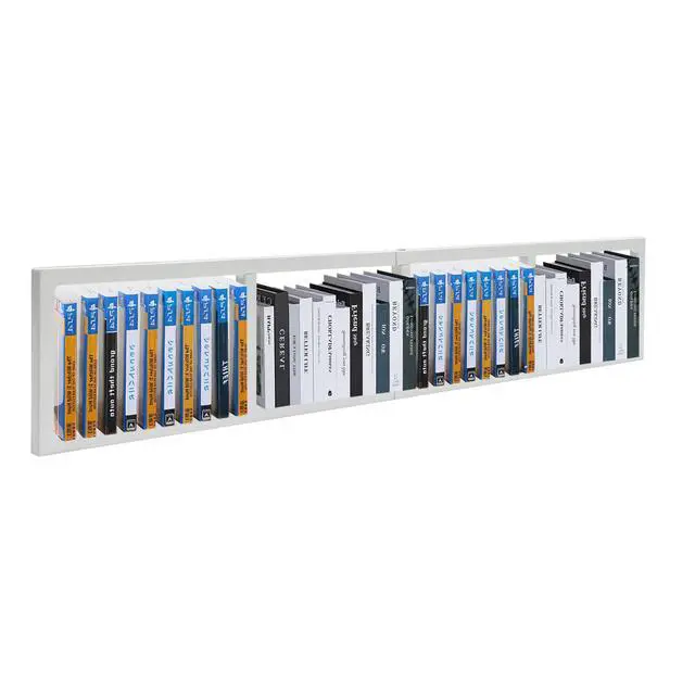 Alt view image 6 of 7 - CD Storage Shelf for Wall, 34 Inch Media Storage Rack, Wall Mounted Video Games CD DVD Organizer Metal Shelf, Cube Storage Organizer Floating Shelf (2 Pcs, White)