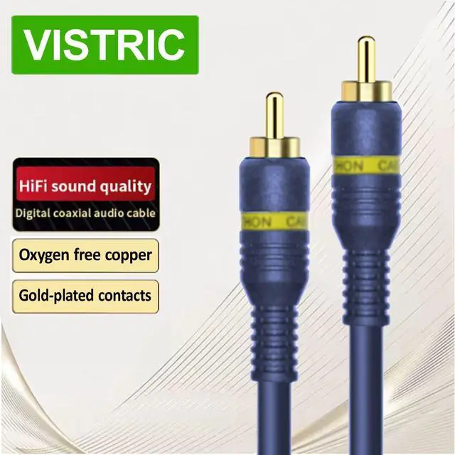 Alt view image 5 of 6 - RCA Cable, 12ft,1-RCA Male to 1-RCA Male, Shielded, Gold-Plated Connectors, for Speakers/Subwoofers, Amplifiers, Home Theater Receivers, HDTV, Hi-Fi Systems, etc (2-Pack)