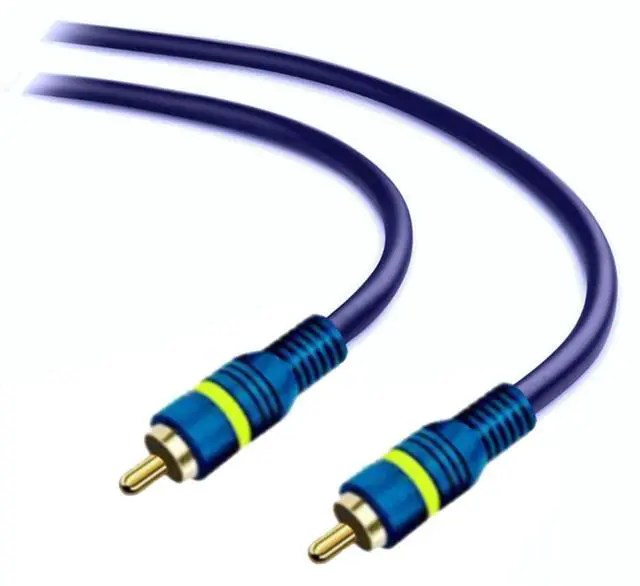 Alt view image 6 of 6 - RCA Cable, 12ft,1-RCA Male to 1-RCA Male, Shielded, Gold-Plated Connectors, for Speakers/Subwoofers, Amplifiers, Home Theater Receivers, HDTV, Hi-Fi Systems, etc (2-Pack)