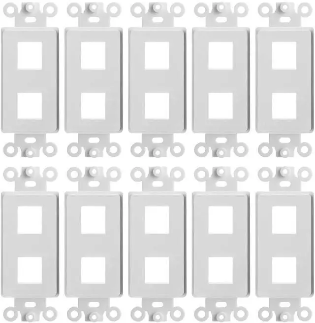 Main image of Decorator-Style Wall Plate Keystone Insert (10 Pack, 2 Port)