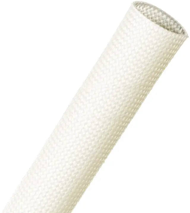 Main image of 10mm (0.39") Acrylic Resin Coated Fiberglass Electrical Insulation Braided Sleeving (Clear/Natural) - 100 Feet
