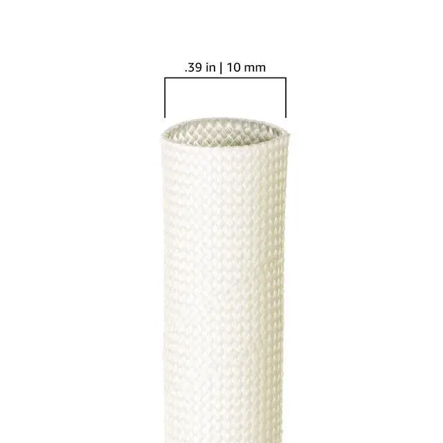Alt view image 2 of 2 - 10mm (0.39") Acrylic Resin Coated Fiberglass Electrical Insulation Braided Sleeving (Clear/Natural) - 100 Feet