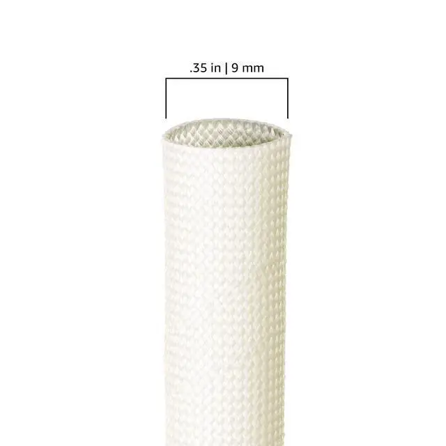 Alt view image 2 of 2 - 9mm (0.35") Acrylic Resin Coated Fiberglass Electrical Insulation Braided Sleeving (Clear/Natural) - 25 Feet