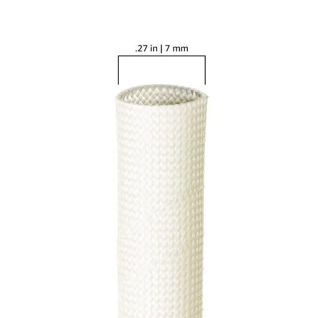 Alt view image 2 of 2 - 7mm (0.27") Acrylic Resin Coated Fiberglass Electrical Insulation Braided Sleeving (Clear/Natural) - 25 Feet
