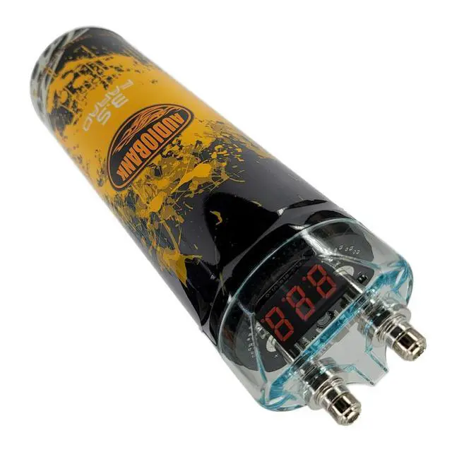 Alt view image 6 of 7 - 3.5 Farad Capacitor Car Audio 3500 Watts Power 12V Car Digital Power 3 Digit Display and Complete 1500 Watts 8 Gauge Car Amplifier Installation Wiring Kit Red