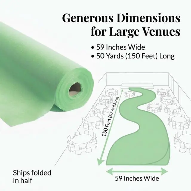 Alt view image 7 of 7 - Light Green Sage Gossamer Fabric Roll, 59 Inches x 50 Yards, Sheer Nonwoven Material for Wedding Decorations, Baby Shower, Gender Reveal, Prom, Homecoming, Event Photo Backdrops, Drapes