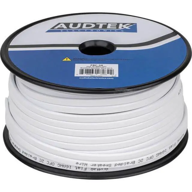 Alt view image 2 of 2 - 50 ft. Flat 16 AWG OFC Braided Speaker Wire