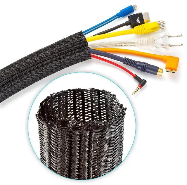 Main image of Cable Management Wire Loom 12ft 3/4 Inch Black Split Cord Protector