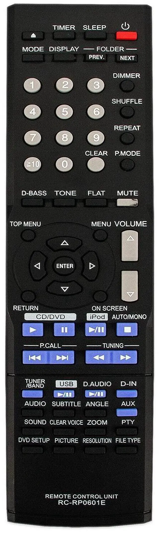 Main image of RC-RP0601E Remote Control for Kenwood Compact Hi-fi Component System K-821DV