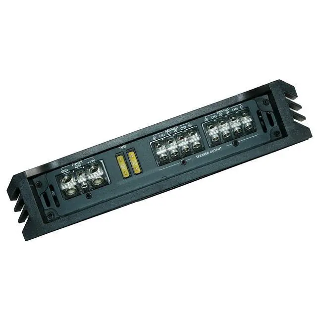 Alt view image 4 of 7 - AB1400.4 4 Channel 1400 Watt 2 Ohm A/B Class Car Audio Stereo Speaker Amplifier with Bass Control, Bridgeable, LED Indicator with Bass Knob Included