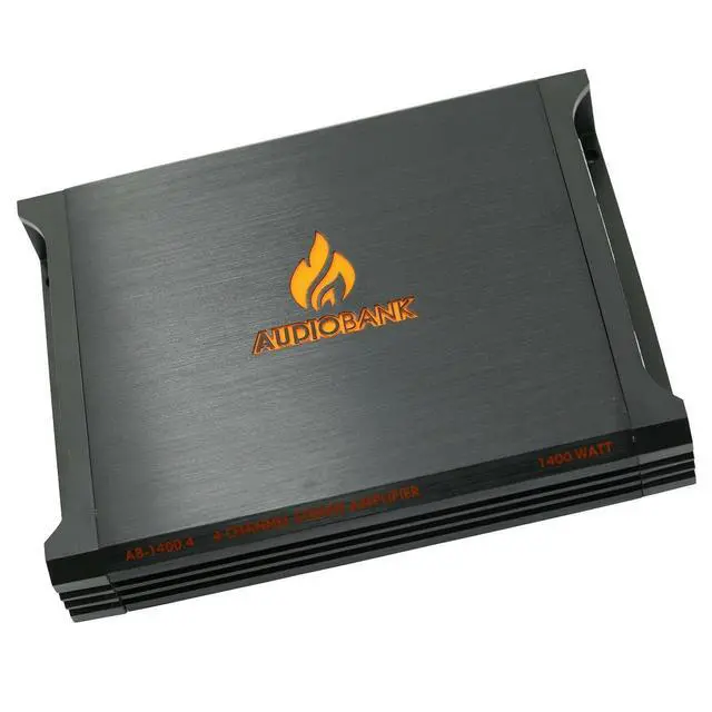 Alt view image 3 of 7 - AB1400.4 4 Channel 1400 Watt 2 Ohm A/B Class Car Audio Stereo Speaker Amplifier with Bass Control, Bridgeable, LED Indicator with Bass Knob Included