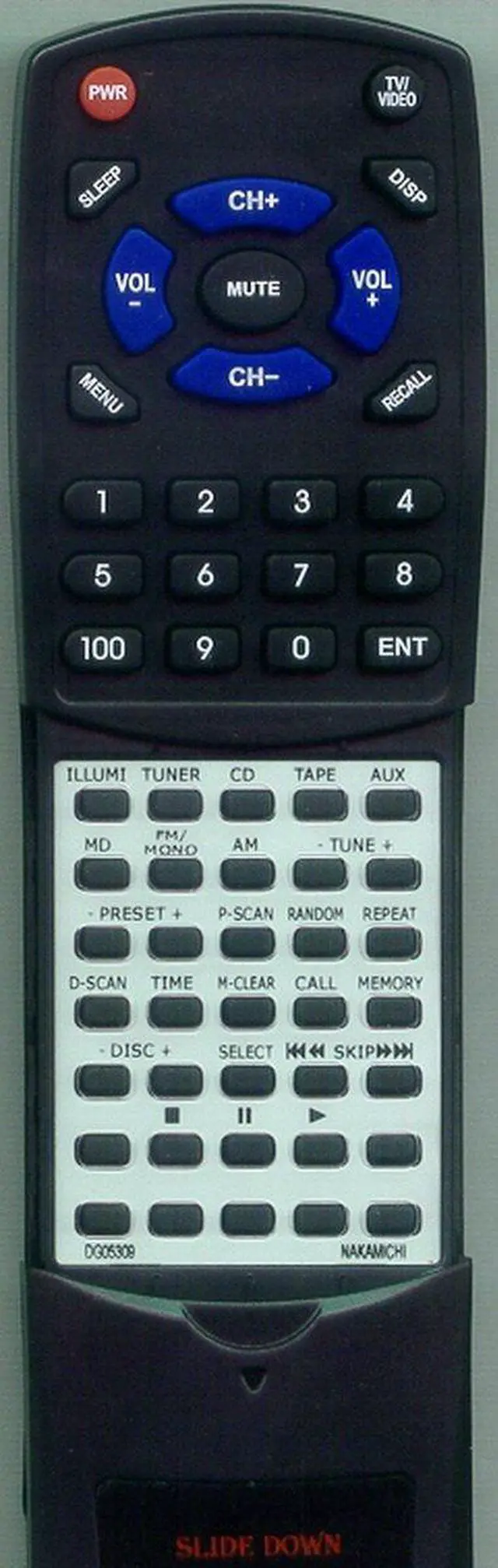 Main image of Replacement Remote Control for NAKAMICHI SS8, SOUNDSPACE8, DG05309, SOUNDSPACE 8