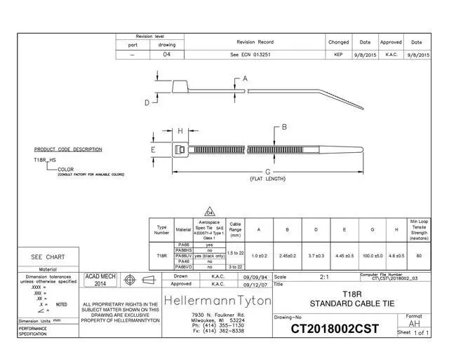 Alt view image 3 of 3 - Hellermann Tyton 1000 Pack Cable Tie 4" Long UL Rated 18lb Tensile Strength - T18R9M4