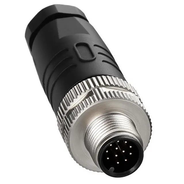 Alt view image 3 of 5 - Industrial M12 12 Pin Male & Female A Code Aviation Connector 12mm Circular Socket 30V 1A Waterproof Solder Plugs for Automation Sensor/Actuator