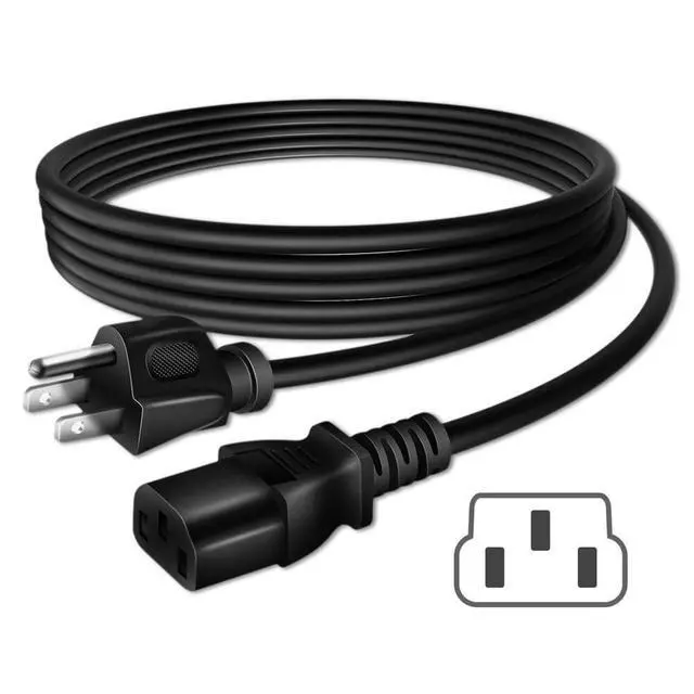Alt view image 2 of 6 - 6ft/1.8m UL Listed AC in Power Cord Cable Outlet Plug Lead Compatible with Dell U2412M U2412Mb 860-10161 UltraSharp 24 Widescreen LED LCD Monitor