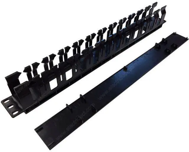 Main image of 1U 12 Slots Plastic Single Finger Duct Cable Manager Server Rack Wire Management System - 2 Pack
