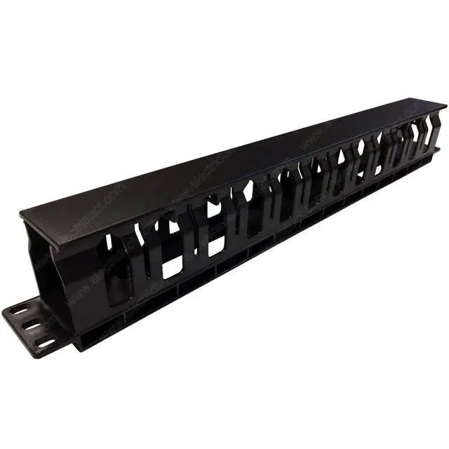 Alt view image 2 of 2 - 1U 12 Slots Plastic Single Finger Duct Cable Manager Server Rack Wire Management System - 2 Pack