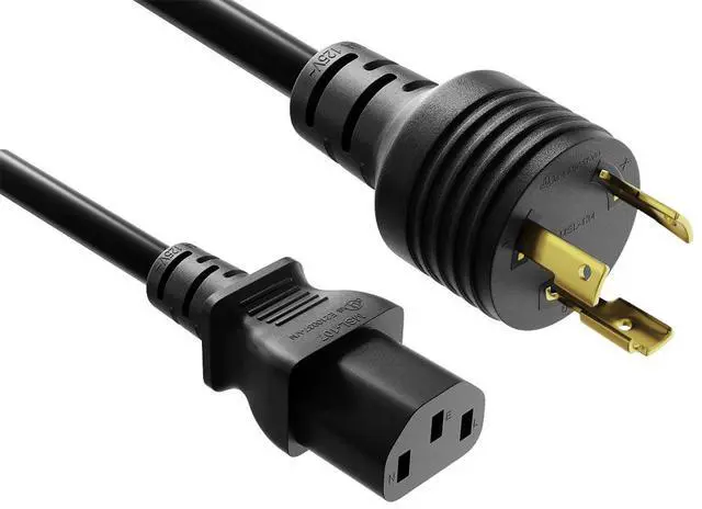 Main image of 10ft NEMA L5-15P to C13 Locking Power Cord 14AWG 15A/125V SJT, Black