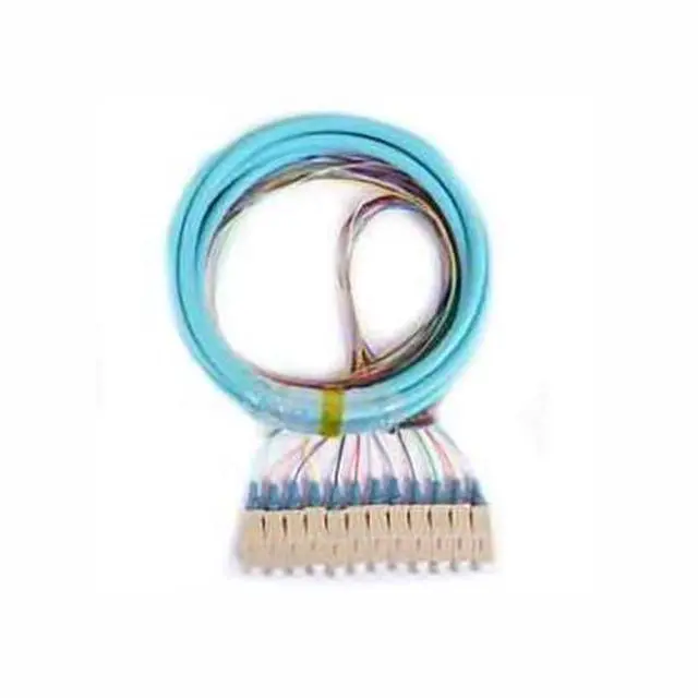 Main image of 12 Fiber SC/PC Distribution Pigtail, Multimode OM3 50um, Color Coded 900um Breakout, 9.8 Feet (3 Meter) - Durable, Low Loss