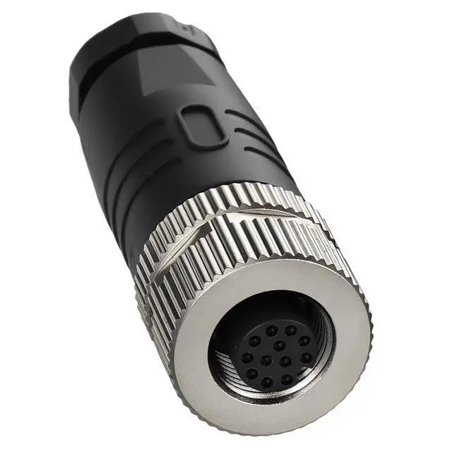 Alt view image 5 of 5 - Industrial M12 12 Pin Male & Female A Code Aviation Connector 12mm Circular Socket 30V 1A Waterproof Solder Plugs for Automation Sensor/Actuator