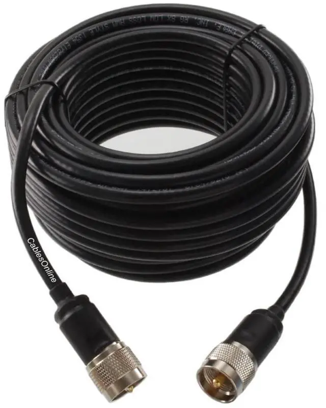Main image of CablesOnline, 50ft RG8X Coax UHF PL259 Male to UHF PL259 Male 50-Ohm Antenna Pure Copper Cable, Made-in-the-USA, R-U050T