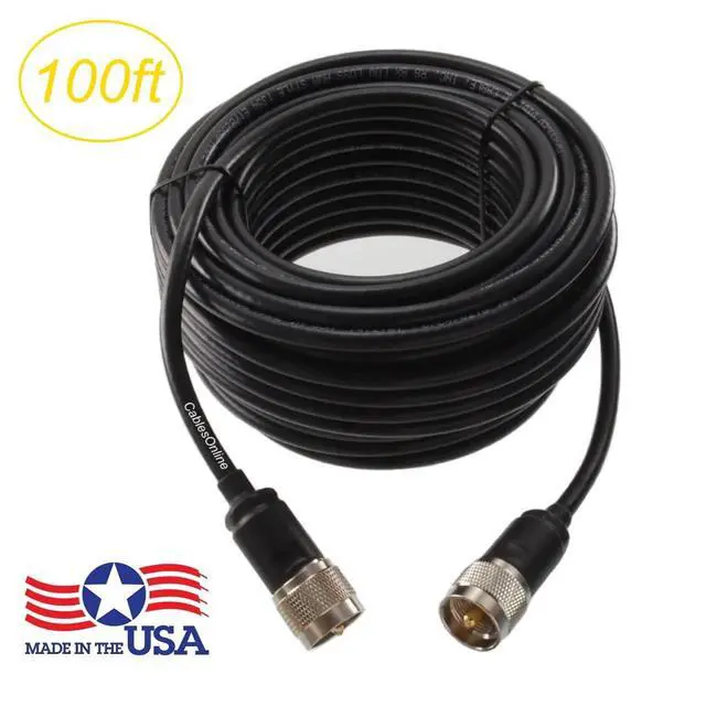 Alt view image 2 of 4 - CablesOnline, 100ft RG8X Coax UHF PL259 Male to UHF PL259 Male 50-Ohm Antenna Pure Copper Cable, Made-in-the-USA, R-U100T