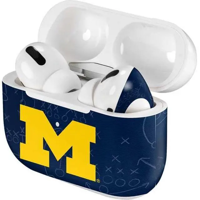 Alt view image 4 of 4 - Decal Audio Skin Compatible with Apple AirPods Pro - Officially Licensed University of Michigan Jersey Split Design