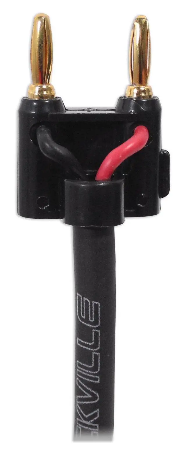 Alt view image 4 of 5 - RCXBN15 15' 1/4" to Banana Speaker Cable, 16 Gauge, 2-Pack | 16 AWG OFC, Black PVC Jacket, Rubber Insulated, ROHS Compliant, Low Resistance, Flexible, 100% Copper