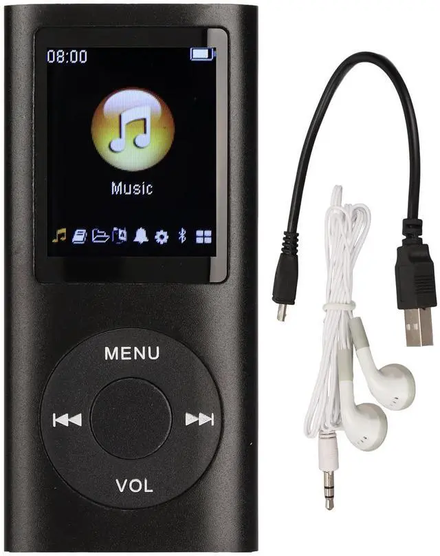 Main image of Slim Portable MP3 Player with Lossless Sound 1.8" LCD Screen Supports 64GB SD Card & Earphone, Portable Music Player with Earphone, Support up to 64GB Memory Card, 8H Playing time (Black)