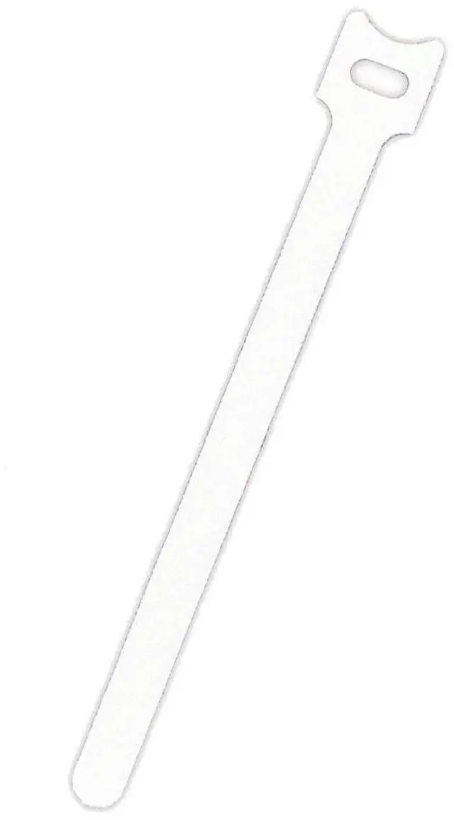 Main image of 10 Inch Hook and Loop Reusable Strap Cable Cord Wire Ties 100 Pack White
