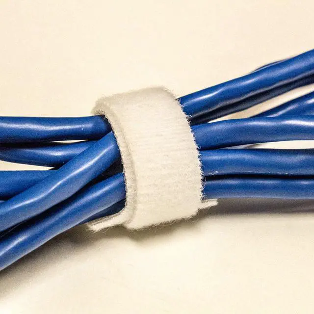 Alt view image 5 of 5 - 10 Inch Hook and Loop Reusable Strap Cable Cord Wire Ties 100 Pack White