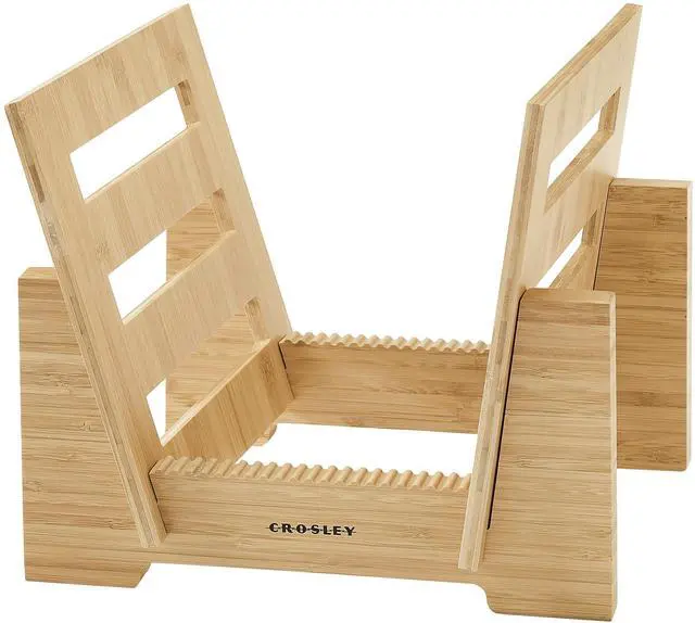 Main image of AC1052A-BA Record Storage Display Stand, Bamboo | Store up to 30 7 and 12 Records