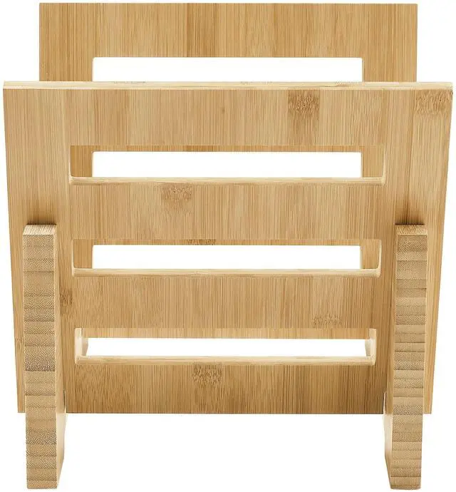 Alt view image 3 of 6 - AC1052A-BA Record Storage Display Stand, Bamboo | Store up to 30 7 and 12 Records