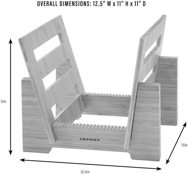 Alt view image 5 of 6 - AC1052A-BA Record Storage Display Stand, Bamboo | Store up to 30 7 and 12 Records