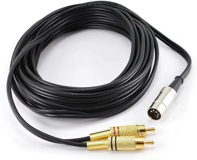 Main image of CablesOnline, 25ft 5-Pin Din Male to 2-RCA Male Professional Grade Audio Cable for Bang & Olufsen, Naim, Quad...Stereo Systems, BO-225K