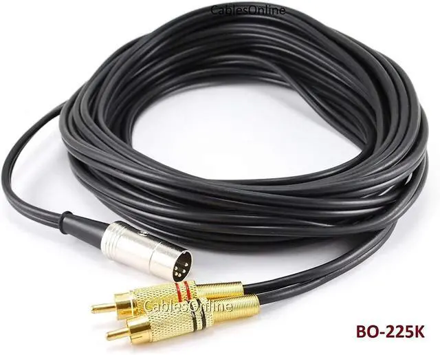 Alt view image 2 of 2 - CablesOnline, 25ft 5-Pin Din Male to 2-RCA Male Professional Grade Audio Cable for Bang & Olufsen, Naim, Quad...Stereo Systems, BO-225K