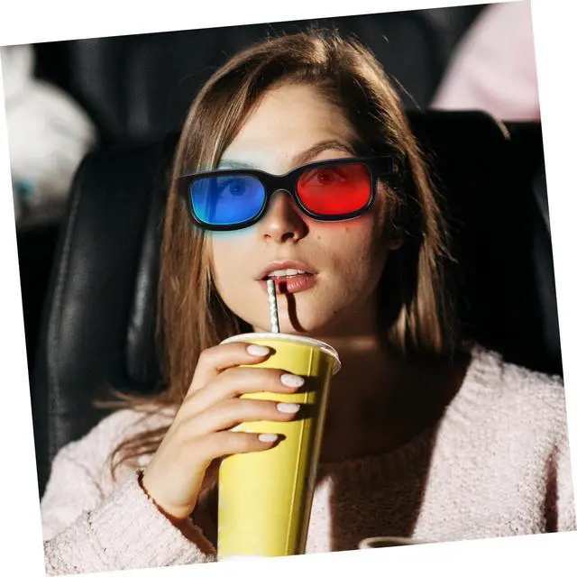Alt view image 3 of 7 - 10 Pack 3D Glasses with Red Lenses Theater Glasses for 3D Movies Tv Gaming Home Theater Boys and Girls Friendly