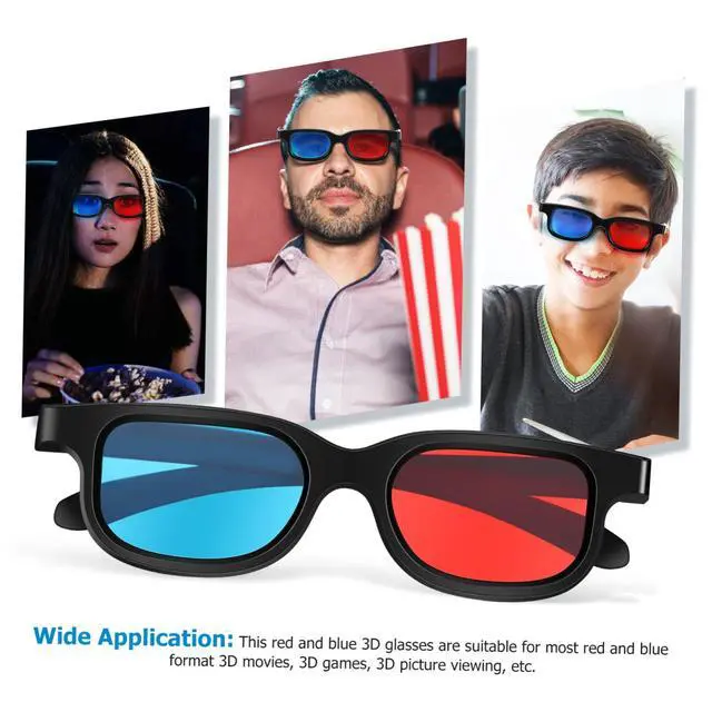 Alt view image 6 of 7 - 10 Pack 3D Glasses with Red Lenses Theater Glasses for 3D Movies Tv Gaming Home Theater Boys and Girls Friendly