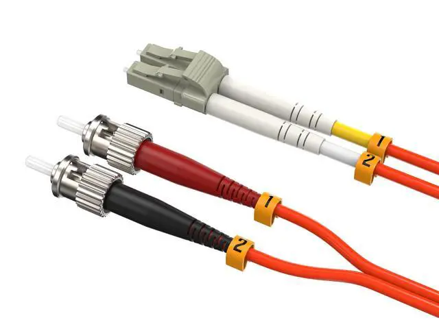 Alt view image 2 of 4 - CableLedaer 2m OM2 LC to ST UPC Duplex Corning Fiber Optic Cable MultiMode 50/125 OFNR Rated for Fast Ethernet, Fiber Channel, Data Center & ATM, Orange