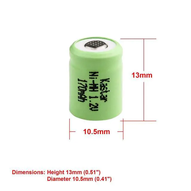 Alt view image 2 of 3 - 2-Pack Ni-MH Battery 1.2V 170mAh Replacement for Wacom Inkling Pen Battery, Wacom MDP-123 Digital Pen Battery, Wacom ACK-403-03 ACK40303, Wacom Bamboo Ink, 1/3AAA-17NM-GP, 1/4AAA1.2V Battery