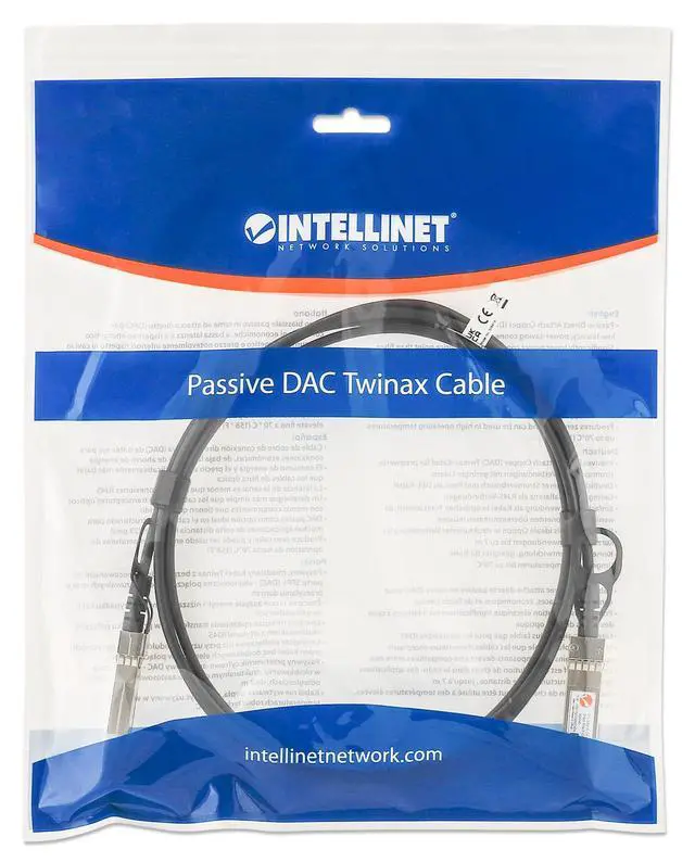 Alt view image 5 of 5 - Intellinet 10G SFP+ Passive DAC Twinax Cable, 1.5 Ft, AWG 30, Black | SFP+ to SFP+ passive DAC twinax cable, 10 Gbps, MSA-compliant, direct attach copper, AWG 30, 1.5 ft | 508377