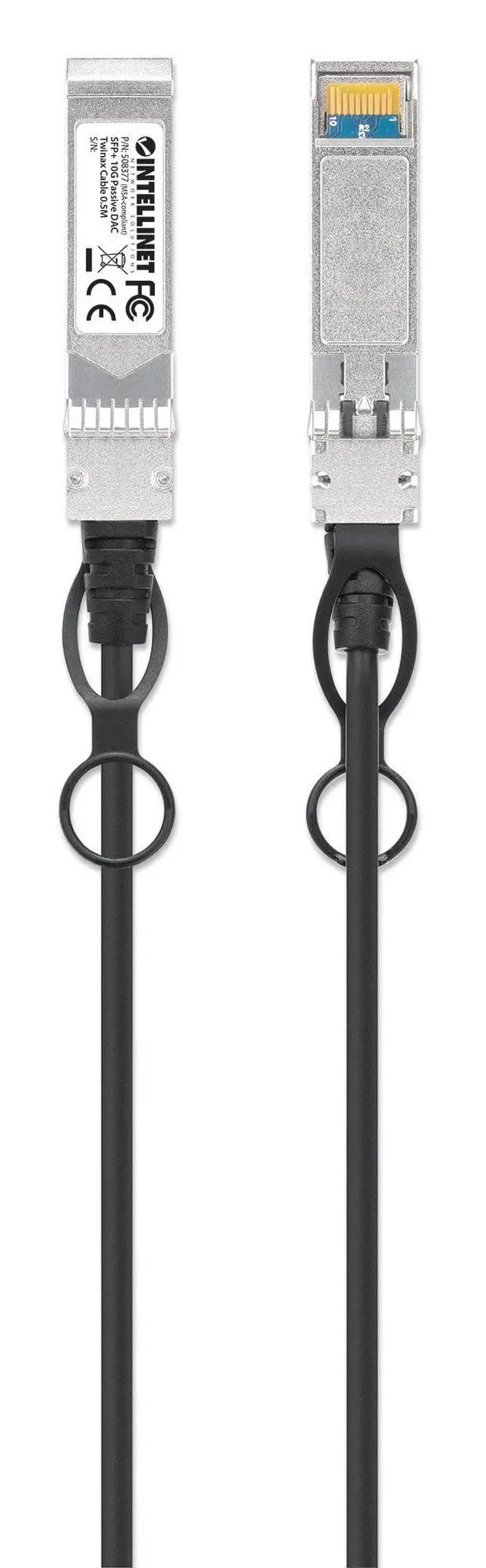 Alt view image 3 of 5 - Intellinet 10G SFP+ Passive DAC Twinax Cable, 1.5 Ft, AWG 30, Black | SFP+ to SFP+ passive DAC twinax cable, 10 Gbps, MSA-compliant, direct attach copper, AWG 30, 1.5 ft | 508377
